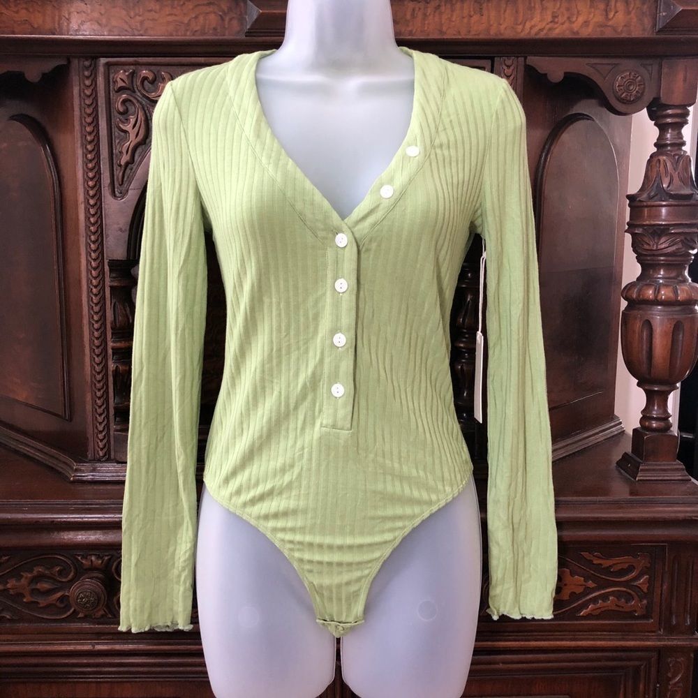 Capulet Raven Bodysuit Artichoke Rib NWT SAMPLE S